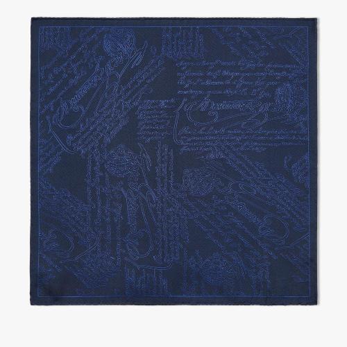  伯魯提BERLUTI 22年秋冬 男士 圍巾 Mouchoir Scritto En Soie HP19-SBGG_RTW-N40