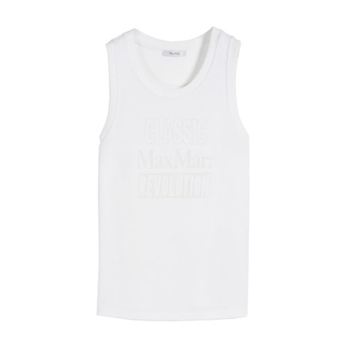 MaxMara/麥絲瑪拉 22年秋冬新款 OPERA系列 女士白色針織印花無袖運動背心1946052906001