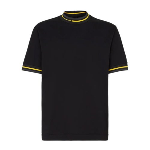  FENDI/芬迪 男士黑色棉質(zhì)短袖T恤 FY1040 AHC0 F0QA1 PLFSX