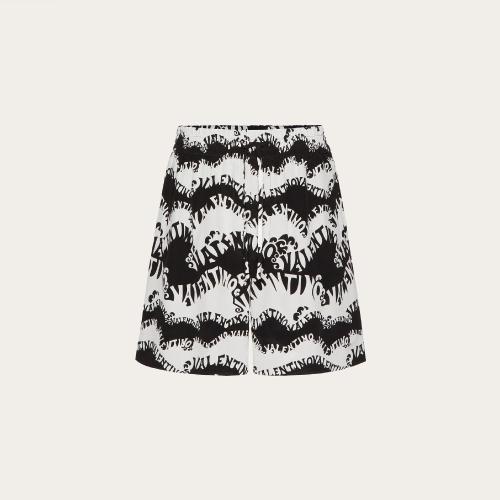  VALENTINO華倫天奴 22年秋冬 男士 短褲 BERMUDA EN SOIE IMPRIMé WA_VES VALENTINO ARCHIVE