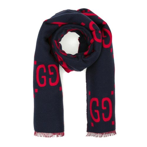 GUCCI/古馳 女士GG羊毛真絲提花圍巾 4955924G3504074
