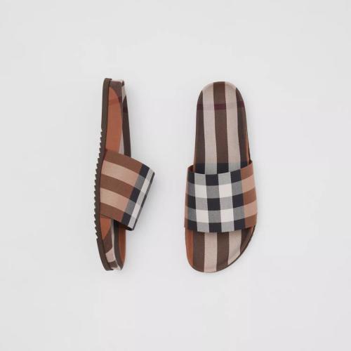  BURBERRY 22年秋冬 男士 格紋棉質(zhì)拖鞋 80490181