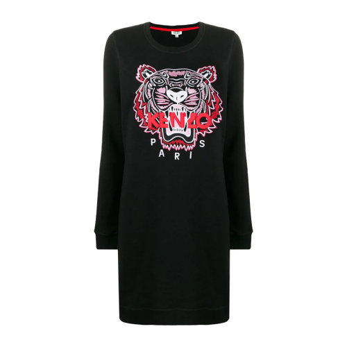 Kenzo/高田賢三  女裝 服飾 棉質虎頭刺繡圖案連衣裙式 女士毛衣針織衣