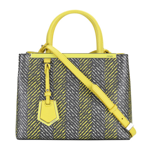 FENDI/芬迪 女士多色PVC按扣開合吊牌LOGO斜條紋單肩包斜挎包手提包女包 8BH253-V9X 多色可選