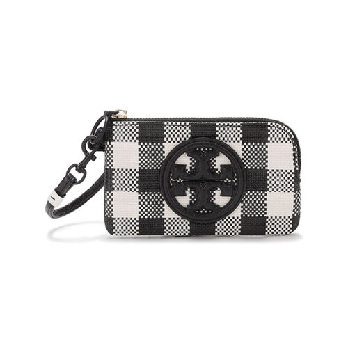 Tory Burch/湯麗柏琦 女士PERRY系列皮革等材質BOMBE編織零錢包卡包格紋 81839