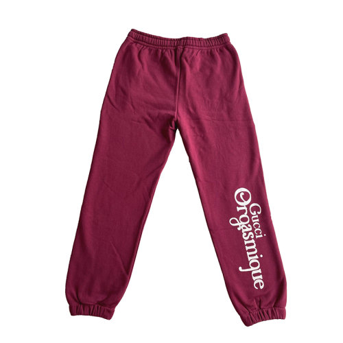 GUCCI/古馳棗紅色純棉男士運(yùn)動(dòng)褲623274XJCK06960     bi