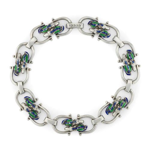  GUCCI古馳 22年秋冬 女士 飾琺瑯馬頭鏈條式項(xiàng)鏈 717065 J89L0 8268