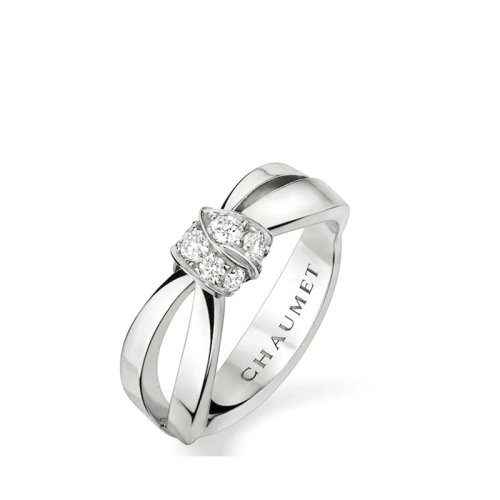 Chaumet/尚美 經(jīng)典LIENS SéDUCTION系列 18k金白金鉆石蝴蝶結(jié)戒指 083053