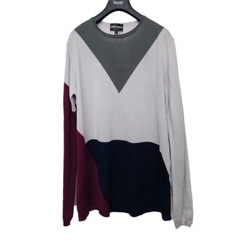 Emporio Armani/安普里奧阿瑪尼 藍(lán)色灰色拼色針織衫 N1M17M N115M