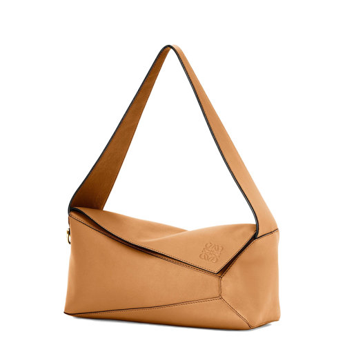 LOEWE/羅意威 22春夏新款Puzzle Hobo系列 女士暖沙色納帕小牛皮拼圖手提單肩包0010643492