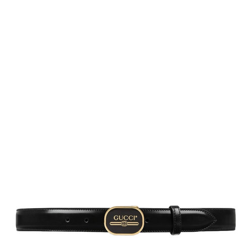 GUCCI/古馳 男士黑色經(jīng)典LOGO標(biāo)識(shí)牛皮板扣式皮帶腰帶 547754-0F7FG-1055