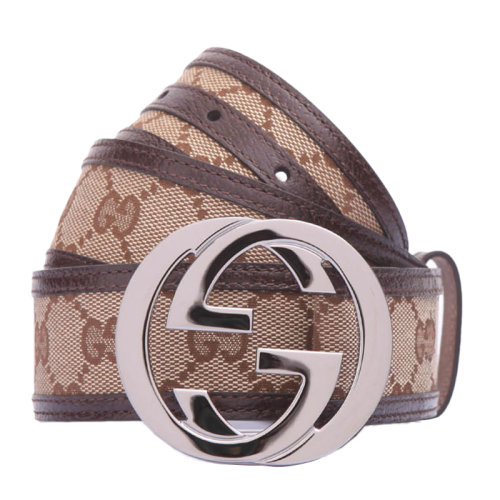 GUCCI/古馳 男士雙G圖案咖啡色牛皮針扣皮帶腰帶 114984-F40IR-9643