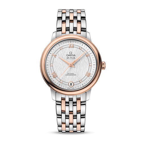 OMEGA/歐米茄 碟飛系列 典雅 同軸腕表 精鋼 18K金 鉆石刻度 自動(dòng)機(jī)械 女士腕表 424.20.33.20.52.002
