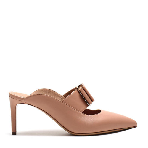 SalvatoreFerragamo/菲拉格慕 女士 皮革蝴蝶結(jié)尖頭高跟穆勒鞋 0724998