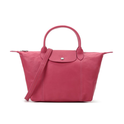 Longchamp/瓏驤LePliageCuir女士系列羊皮短柄折疊小號手提單肩包 1512 737