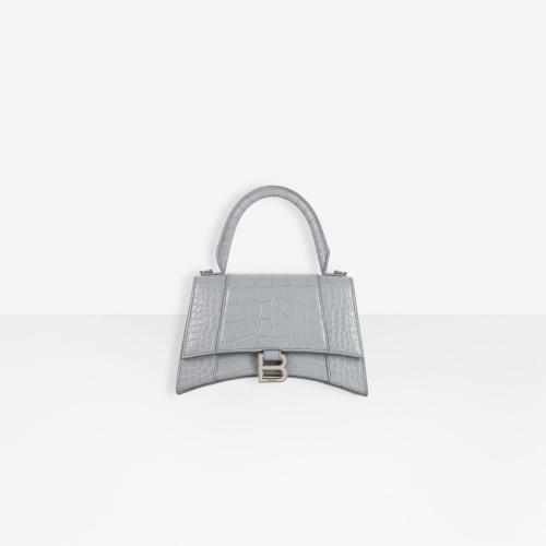  BALENCIAGA巴黎世家 22年秋冬 女士 手提包 Women's Hourglass Small Top Handle Bag in GREY 預(yù)定商品1-3周發(fā)貨
