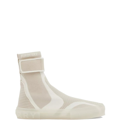 BURBERRY/博柏利 22年春夏新款 男士香草米色針織彈性尼龍面料高幫運(yùn)動(dòng)鞋80523341