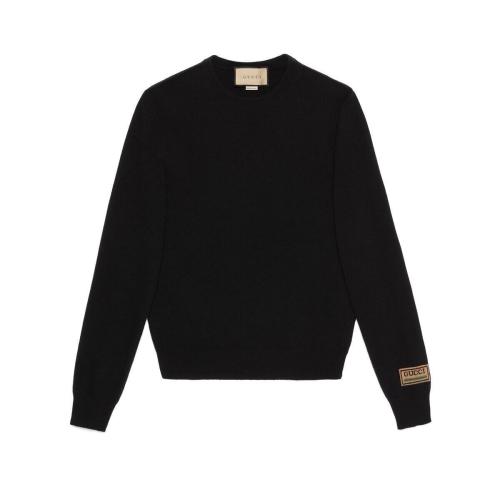  GUCCI古馳 22年秋冬 男士 Gucci貼飾羊絨毛衣 694749 XKCD3 1152