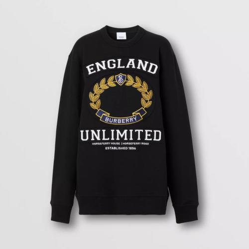  BURBERRY 22年秋冬 女士 學院風圖案棉質(zhì)寬松運動衫 80650611