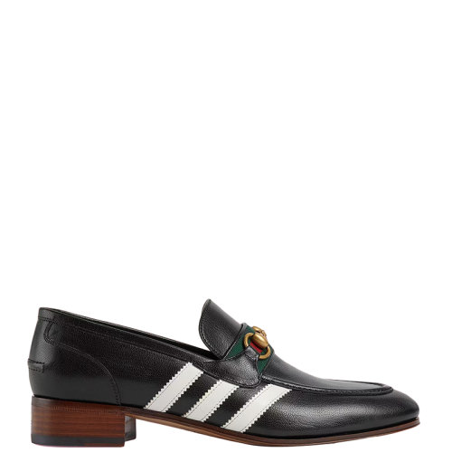 GUCCI/古馳 22年秋冬新款 adidas聯(lián)名系列 男士黑色皮革馬銜扣樂福鞋?7022831DOQ01061