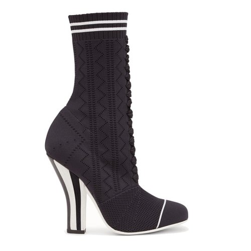 FENDI/芬迪  女鞋高幫 女士黑色短靴襪子鞋高跟鞋 8T6514OD8F0KJR F0KJR