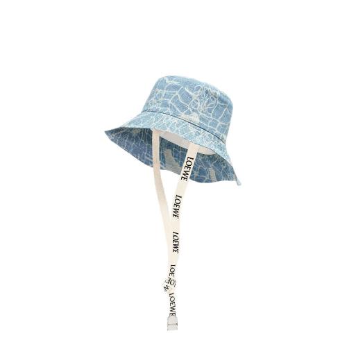  LOEWE羅意威 22年秋冬 女士 帽子 Mermaid fisherman hat in denim and calfskin K820HF1X33-8