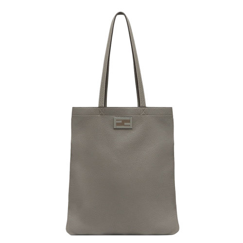 FENDI/芬迪 20  BAGUETTE PLAT系列 男士灰色小牛皮FF搭扣長(zhǎng)雙提手單肩手提購(gòu)物包7VA538AG0LF0ZJ4