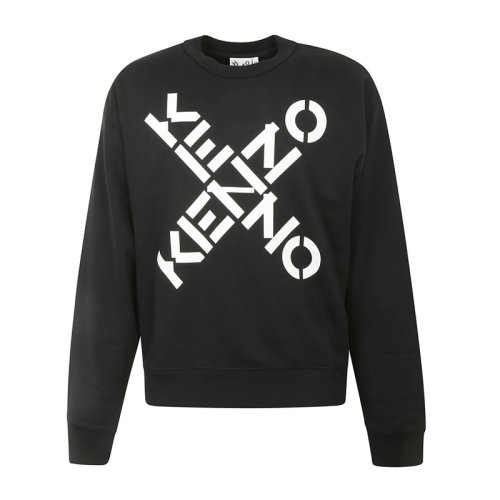 Kenzo 高田賢三 男士 服裝  黑色圓領(lǐng)字母LOGO棉質(zhì)套頭衛(wèi)衣 男衛(wèi)衣
