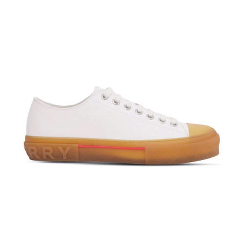 BURBERRY/博柏利 男士白色棉質(zhì)配皮系帶低幫休閑鞋運(yùn)動(dòng)鞋 8052343