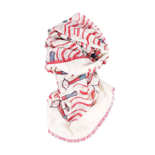 Valentino/華倫天奴  女士拼色唇膏印花圍巾/披肩圍巾 PT2EB093LPM A03 HKY012345C