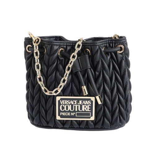 VERSACE/范思哲女士休閑單肩包斜挎字母潮流休閑包包百搭優(yōu)雅黑色