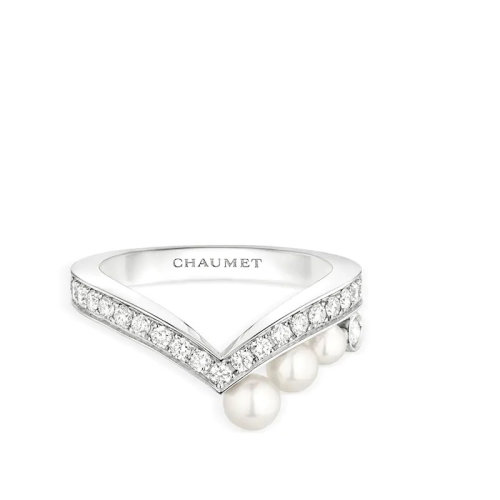 Chaumet/尚美 經(jīng)典JOSéPHINE系列 18k金白金約瑟芬皇后珍珠鉆石戒指 083290