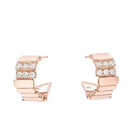 DIOR/迪奧 GEM系列 18K金玫瑰金鑲嵌鉆石耳環(huán)JGEM95002_0000
