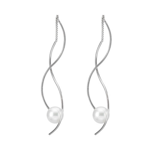GeleiStory/GeleiStory 真我系列925銀淡水珍珠幾何圖形長(zhǎng)款耳釘