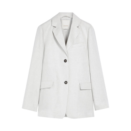 MaxMara/麥絲瑪拉 22年早春新款 MOZART系列 女士霜白色水洗純亞麻帆布西裝外套夾克9041052206003