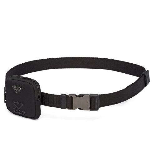 PRADA/普拉達(dá)  女士黑色編織尼龍腰帶30毫米1CN076_2DMM_F0002