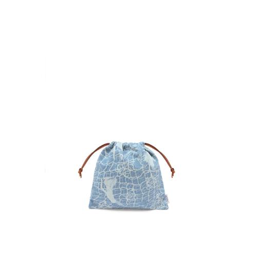  LOEWE羅意威 22年秋冬 女士 手拿包 Mermaids drawstring pouch in demin and calfskin C82205