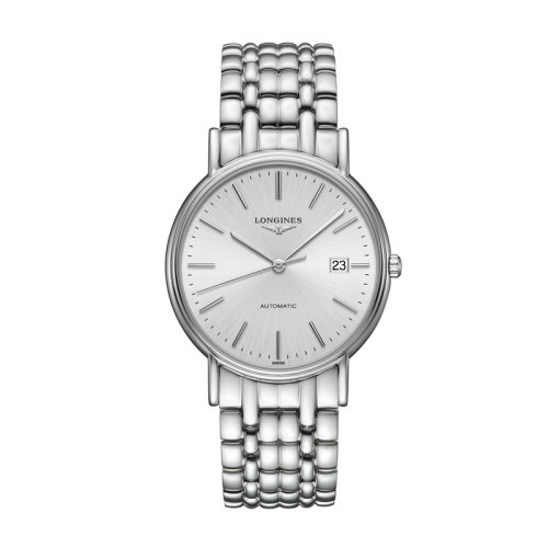 LONGINES/浪琴 時尚系列 自動機械鋼質(zhì)表殼鋼鏈銀色表盤男表38.50毫米L4.921.4.72.6