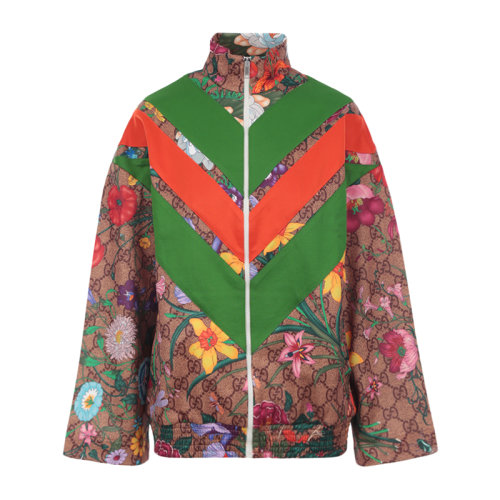 GUCCI/古馳  女士GG花卉印花拉鏈夾克  [605443 XJB9B 2103-185#200305FYH]