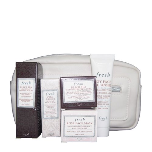 Fresh/馥蕾詩旅行六件套（卸妝凝露20ml+玫瑰舒緩面膜15ml+紅茶修護面膜15ml+紅茶緊致精華7ml+古源精華5ml+化妝包）