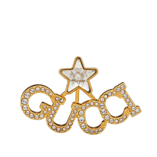 GUCCI/古馳  金色金屬鑲嵌水晶手寫體GUCCI星星細(xì)節(jié)單邊耳釘679057J1D508031