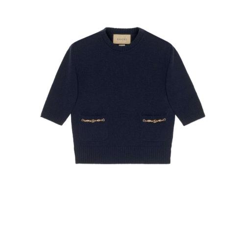  GUCCI古馳 22年秋冬 女士 飾雙G山羊絨毛衣 662191 XKBYJ 4759