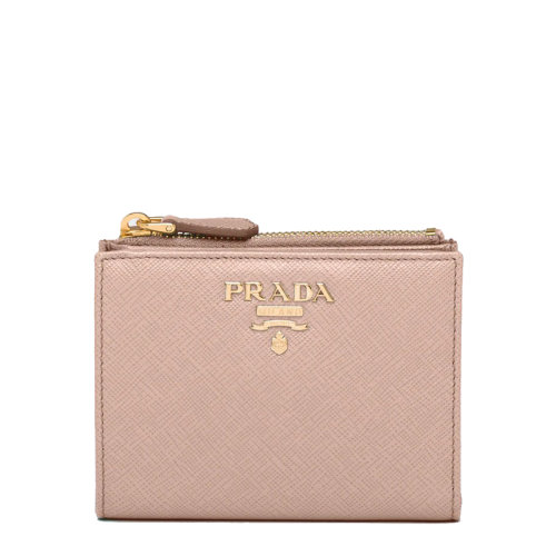 PRADA/普拉達 22春夏新款 女士皮粉色皮革金標小型錢包1ML023_QWA_F0236