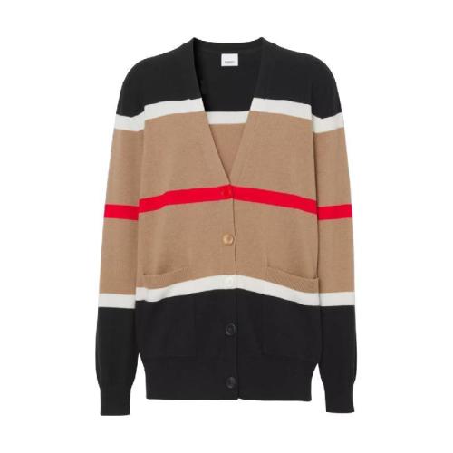  BURBERRY 22年秋冬 女士 條紋設(shè)計(jì)羊絨混紡開(kāi)衫 80484241