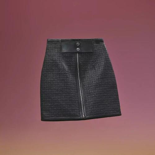  HERMES愛(ài)馬仕 22年秋冬 女士 半身裙 Mini-jupe ennoblie en cuir H2H1310DJ0234