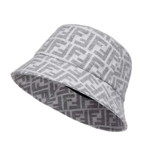 FENDI/芬迪新款 女士灰色桑蠶絲和羊毛窄檐漁夫帽FXQ813AALRF0QZ0