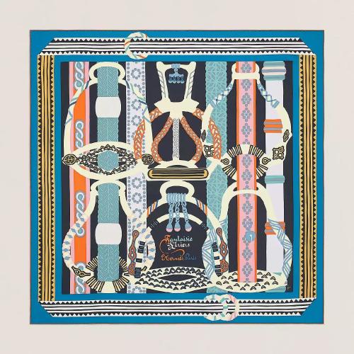  HERMES愛馬仕 22年秋冬 女士 圍巾 Carre 90 Fantaisie d%26s;Etriers H003921S 02