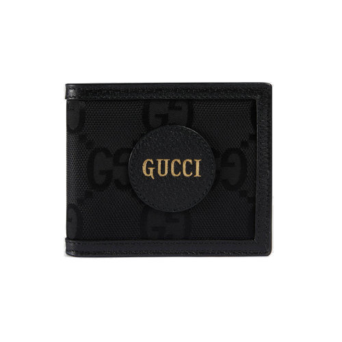 GUCCI/古馳 20 Off the Grid系列 黑色再生材質(zhì)網(wǎng)面雙G花紋錢包625573H9HAN1000