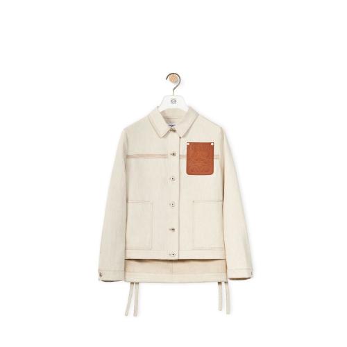  LOEWE羅意威 22年秋冬 女士 夾克 Workwear jacket in cotton and linen S359Y50X07-2370