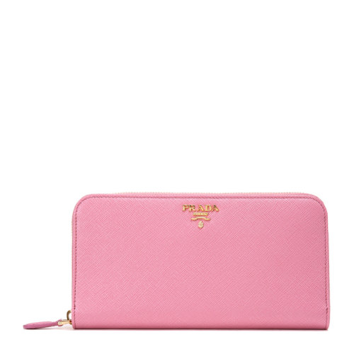 PRADA/普拉達(dá) 女士徽標(biāo)長(zhǎng)款牛皮錢包卡包女包1ML506-QWA多色可選
